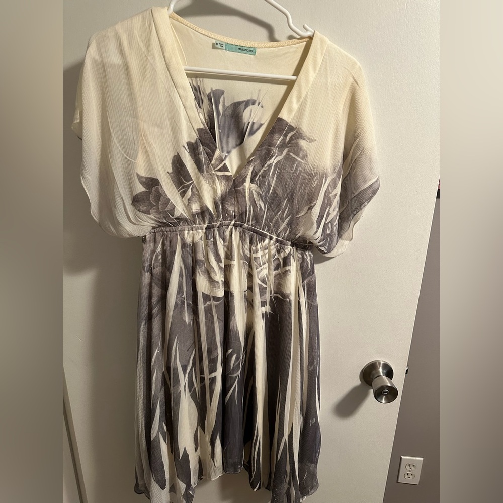 Maurices Cream and Gray Dress